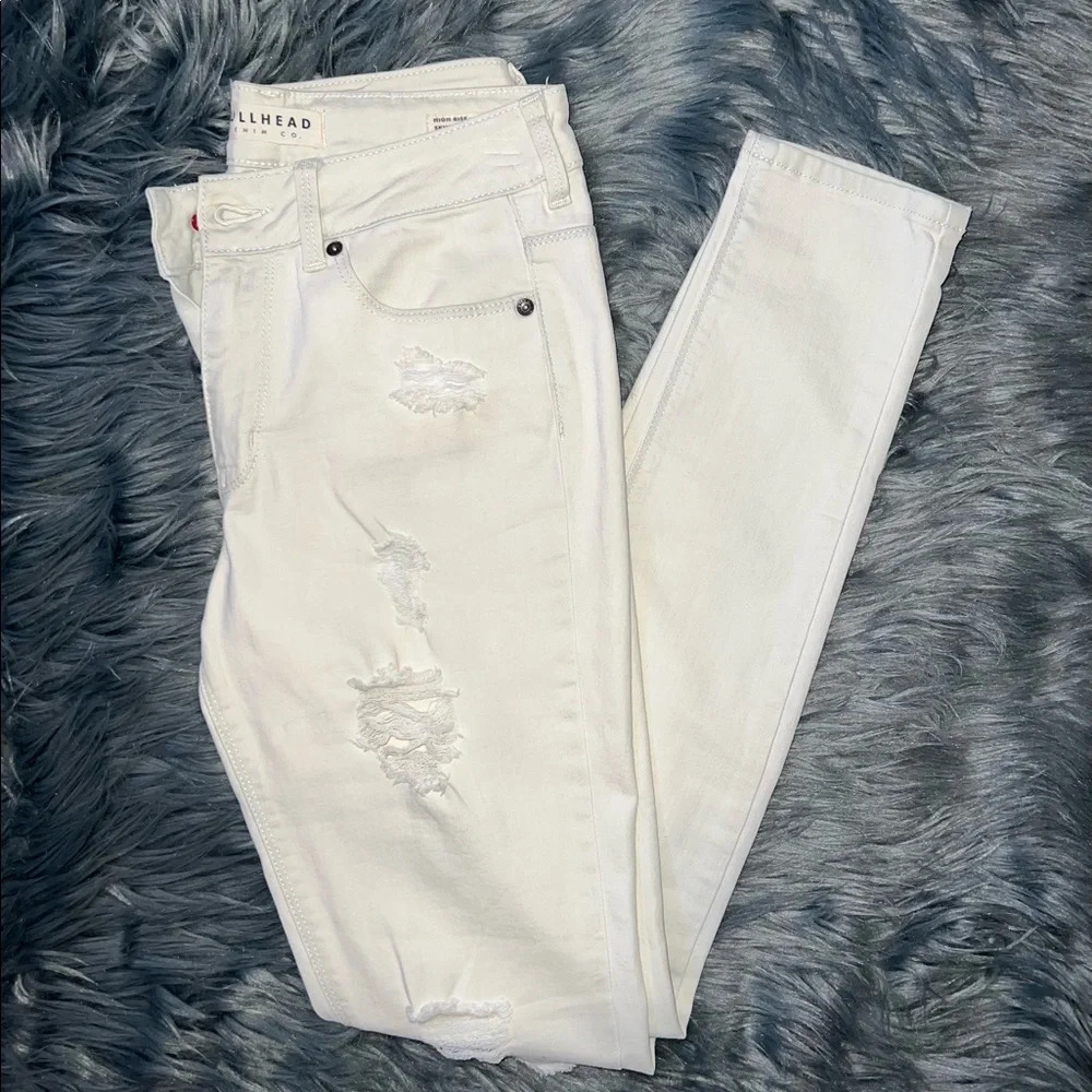 Bullhead Denim High-Waisted Jeans - Size 27W | Color: White